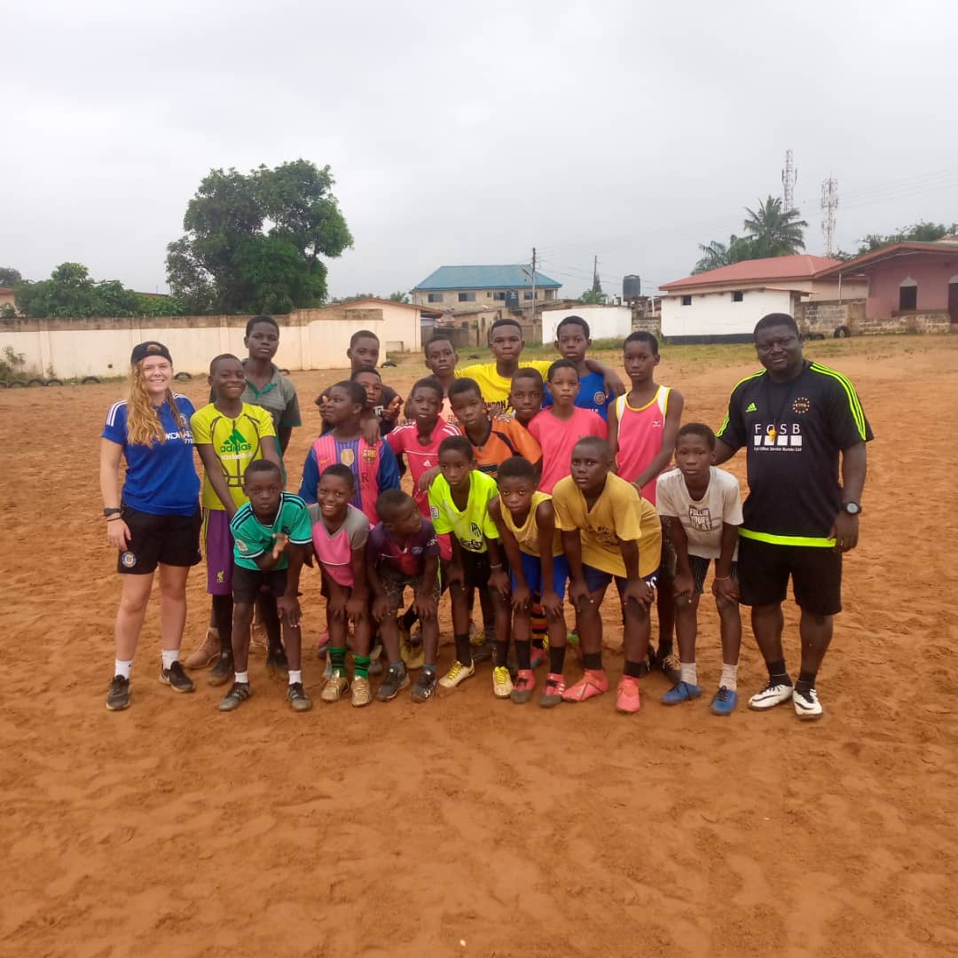 Coach Football in Ghana as a girl