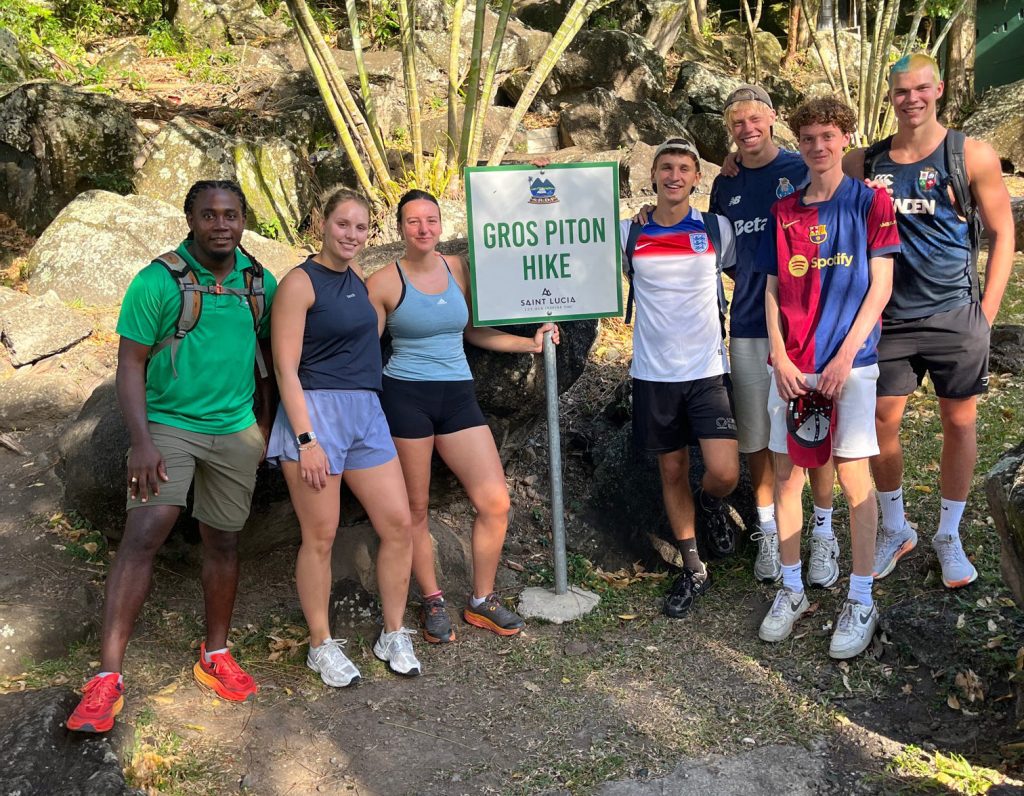 Group preparing for Gros Piton hike in St Lucia
