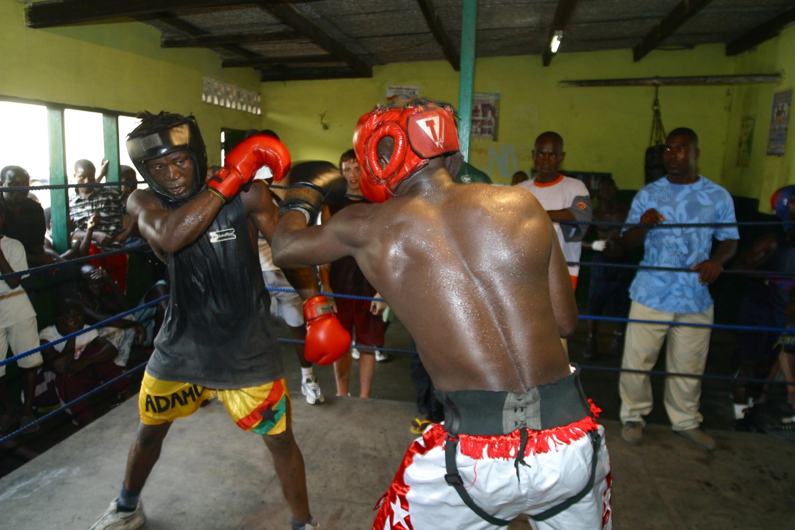 Ghanaian boxers in a gym fighting in James Town