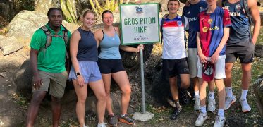 Group preparing for Gros Piton hike in St Lucia